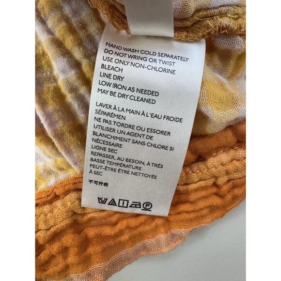 Anthropologie Pilcro Bette Babydoll Top XS Orange Flowy Peasant Gauzy Milkmaid - Picture 14 of 16